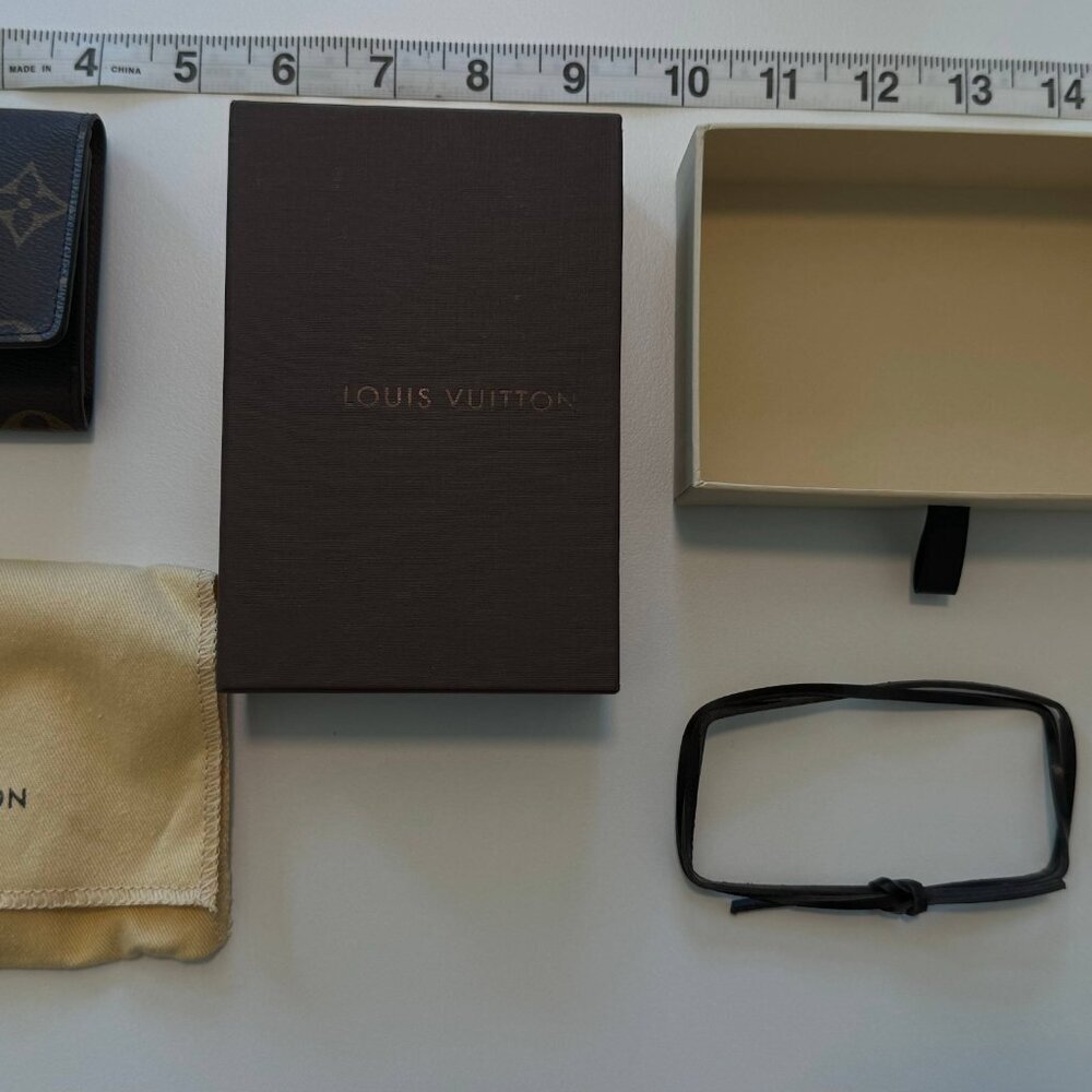 Louis Vuitton Womens Monogram Elise LV Business Card Holder Case Brown 4.25x3.25 - Picture 15 of 16